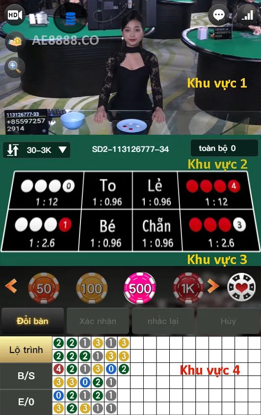 Bàn chơi xóc đĩa online WM casino - AE888